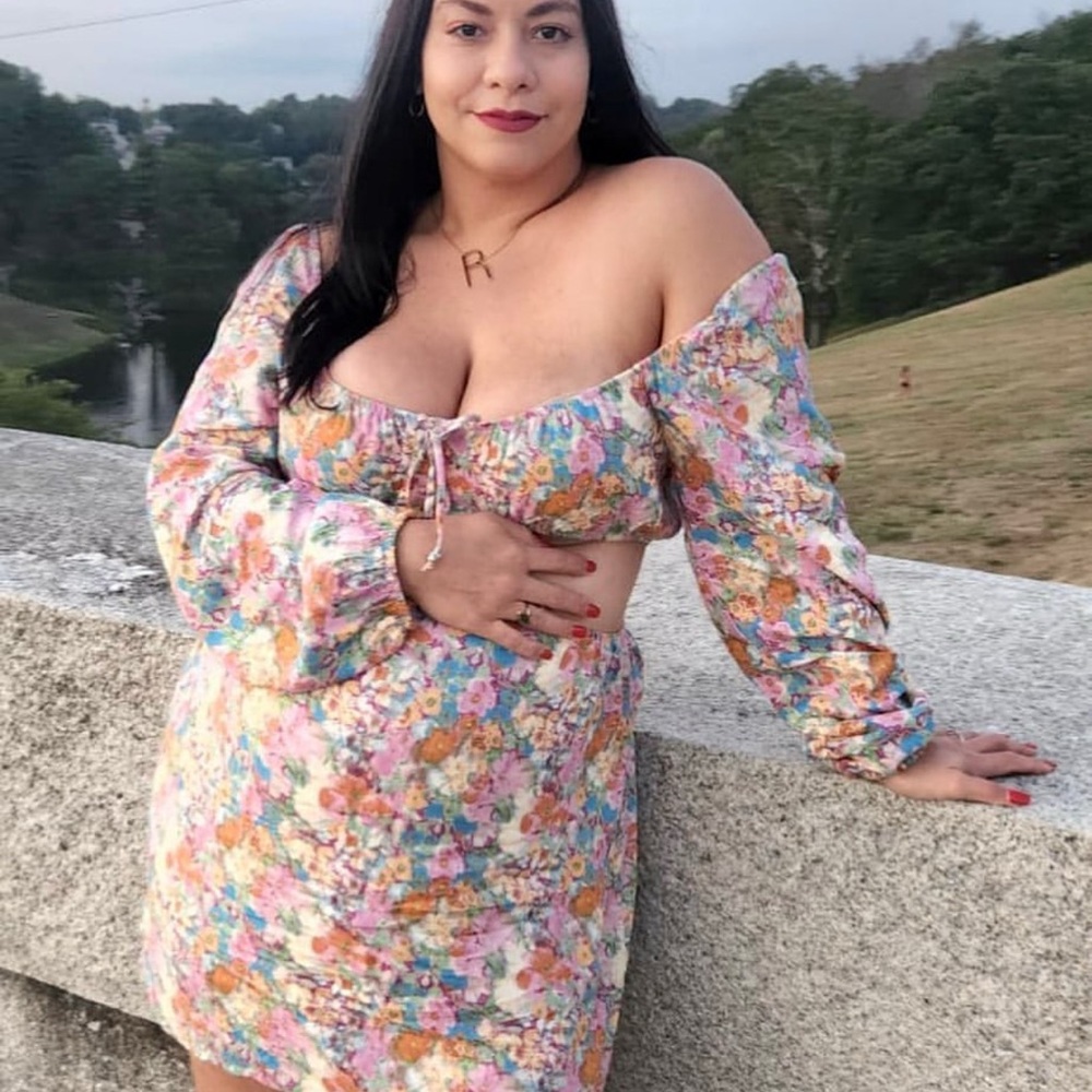 Floral cut out Off-Shoulder Dress